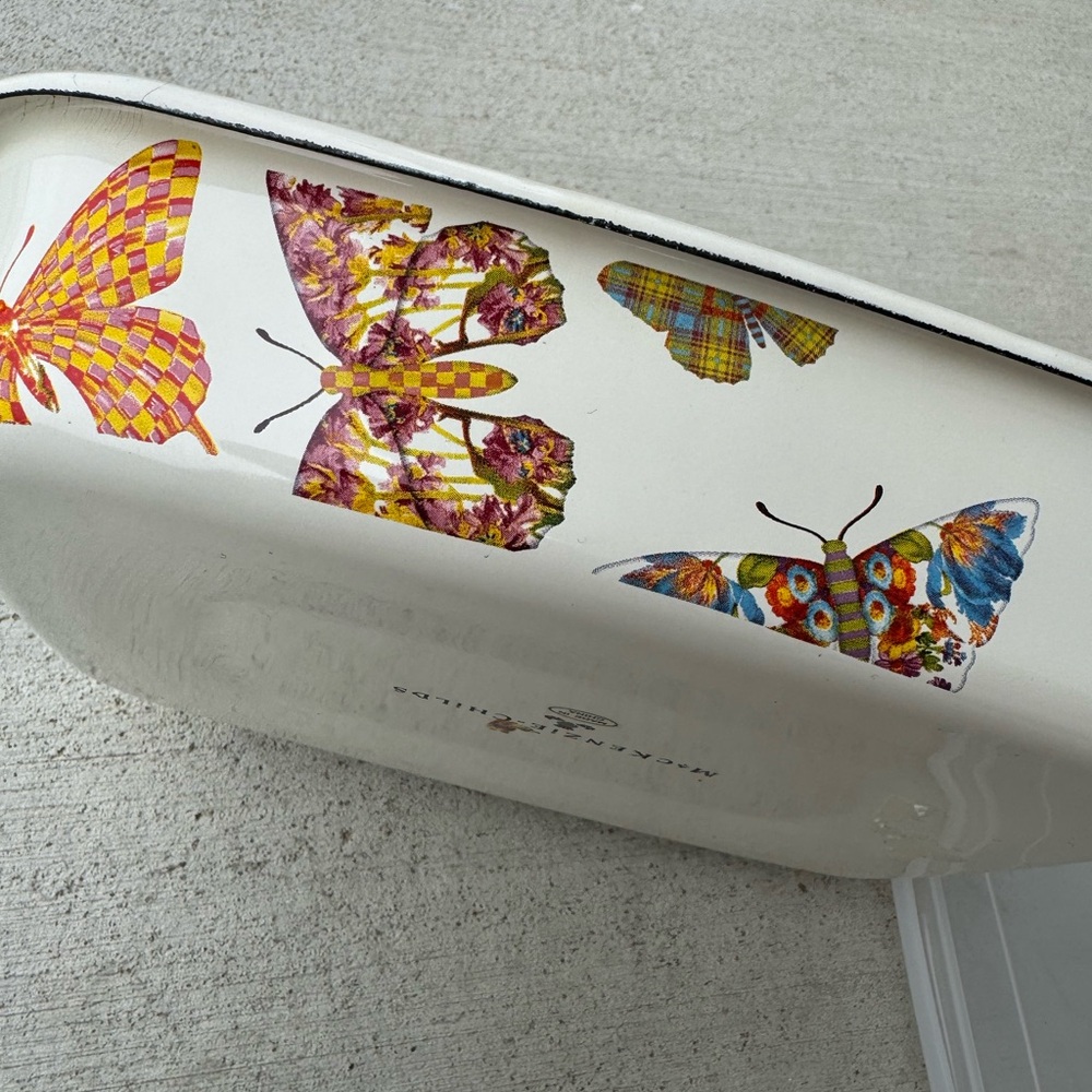 MacKenzie-Childs White Ceramic Dish